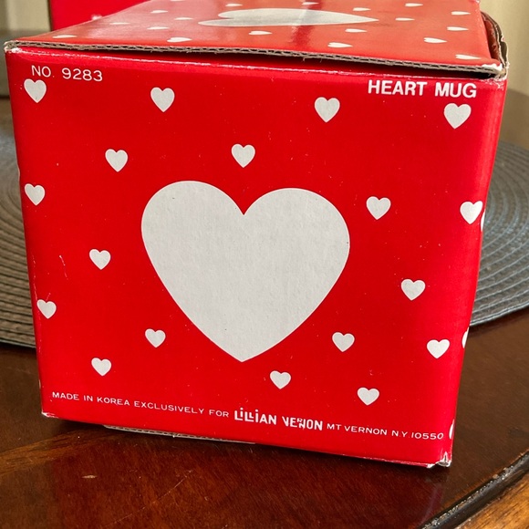 Vintage 1987 Lillian Vernon Heart Mug Set of 2 with Original Boxes No. 9283 - Picture 9 of 16